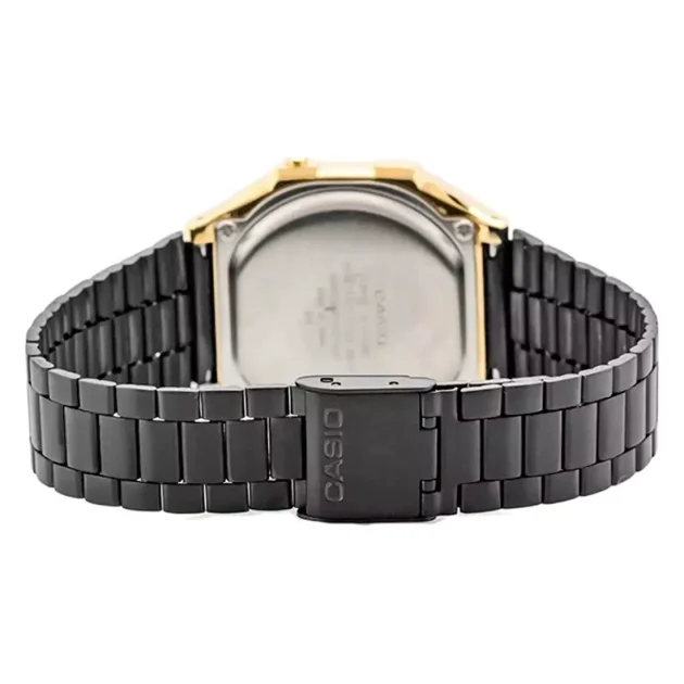 CASIO Vintage Collection Black Stainless Steel Bracelet A-168WEGB-1BEF - Image 2