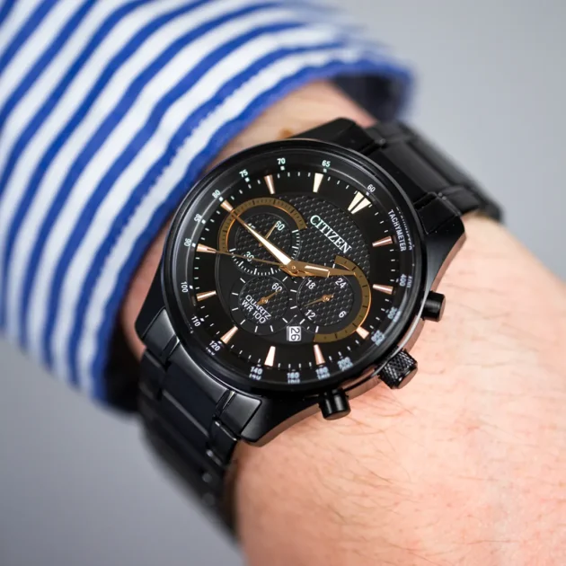 CITIZEN Chrono Black Stainless Steel Bracelet  AN8195-58E - Image 4
