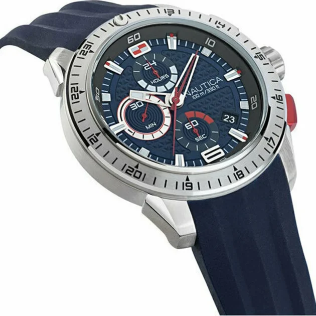 NAUTICA NST 101 Chrono Blue Rubber Strap  NAPNSF108 - Image 2