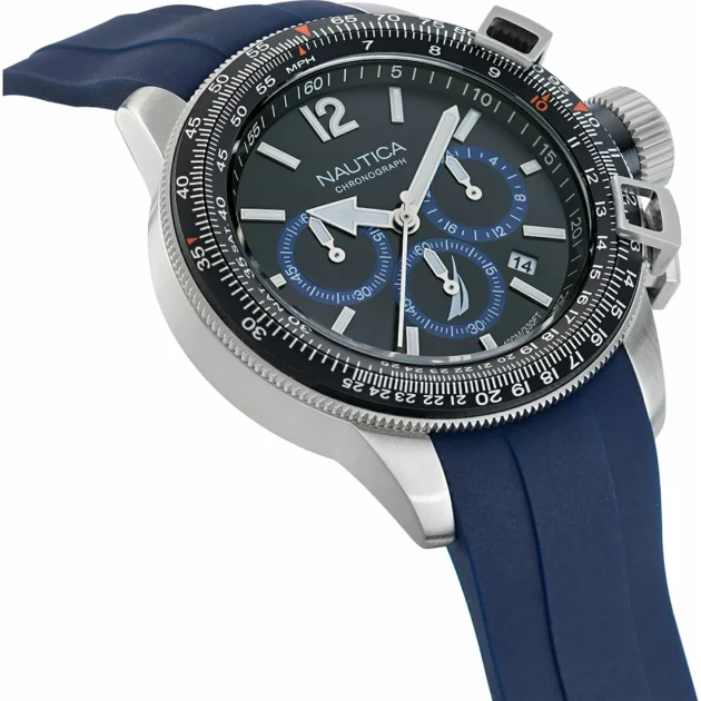 NAUTICA BFC Chrono Blue Rubber Strap  NAPBFF101 - Image 2