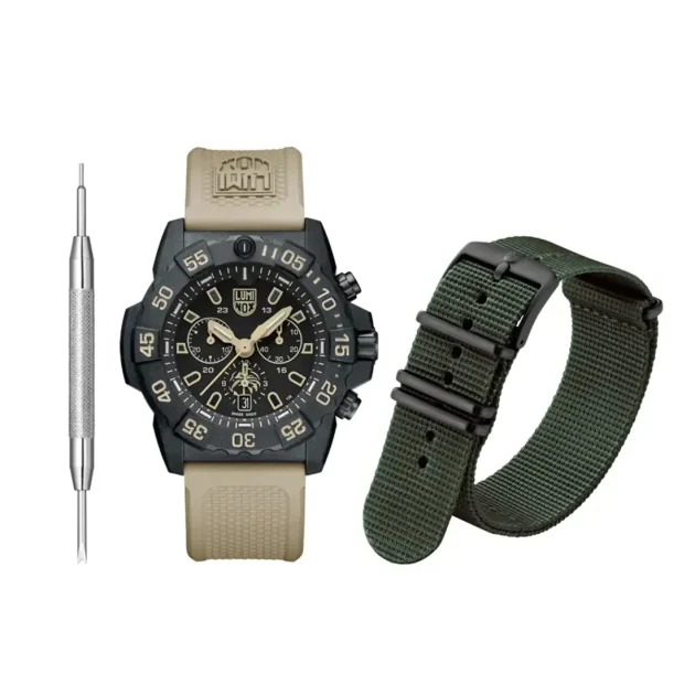 LUMINOX Navy Seal Foundation Chrono Beige Rubber Strap XSN.3590.SET - Image 2