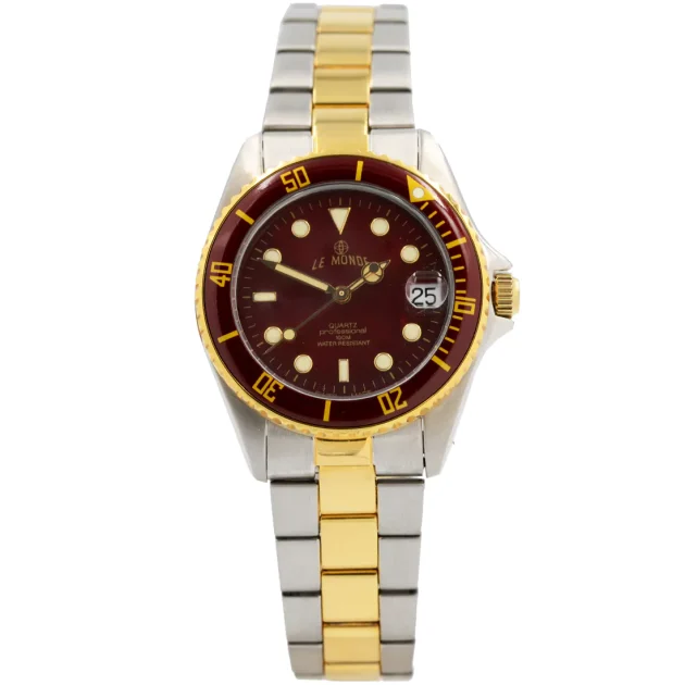 LE MONDE Swiss Made Quartz Two Tone Stainless Steel Bracelet 4491R