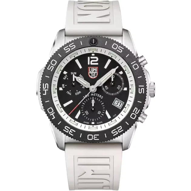 LUMINOX Pacific Diver Chrono 3140 Series White Rubber Strap XS.3141