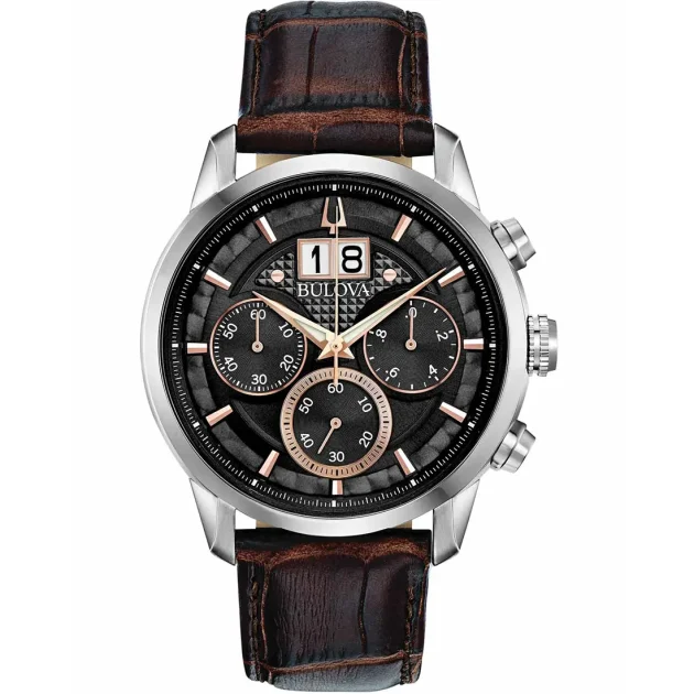 BULOVA Sutton Brown Leather Strap 96B311