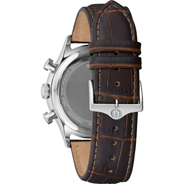 BULOVA Precisionist Chrono Brown Leather Strap 96B356 - Image 3
