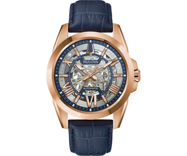 BULOVA  Sutton Automatic Blue Leather Strap  97A161