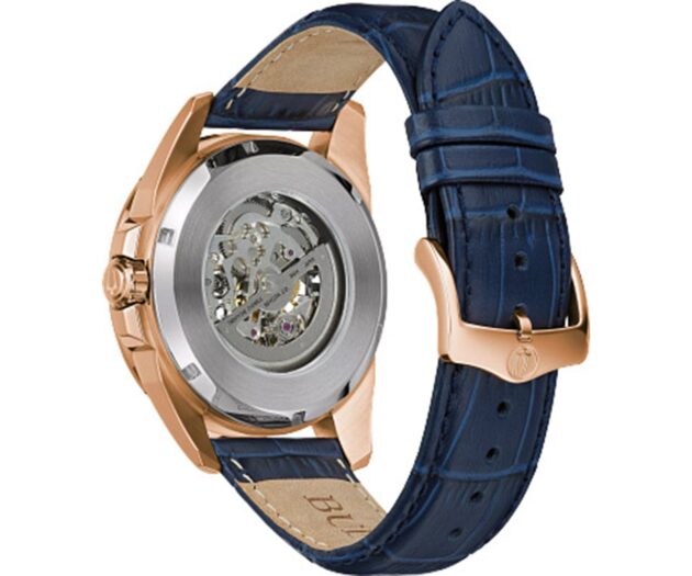 BULOVA  Sutton Automatic Blue Leather Strap  97A161 - Image 3
