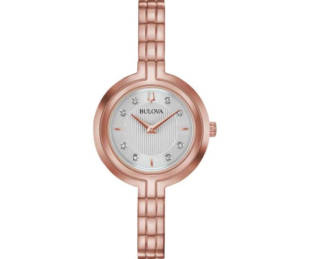 BULOVA  Diamonds Collection Rhapsody Rose Gold Stainless Steel Bracelet  97P145