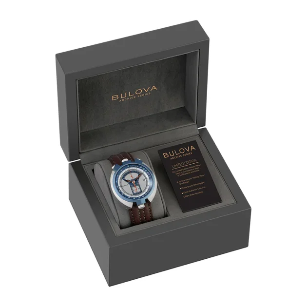 BULOVA  Parking Meter Limited Edition Auto Brown Leather Strap  98B390 - Image 4