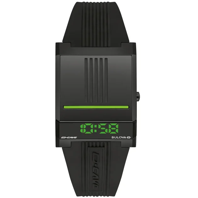 BULOVA Computron Black Rubber Strap 98C141