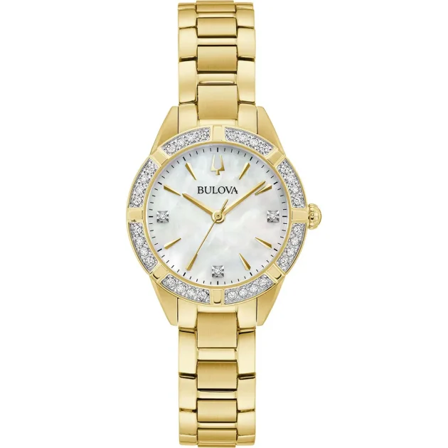 BULOVA Sutton Diamonds Gold Stainless Steel Bracelet 98R297
