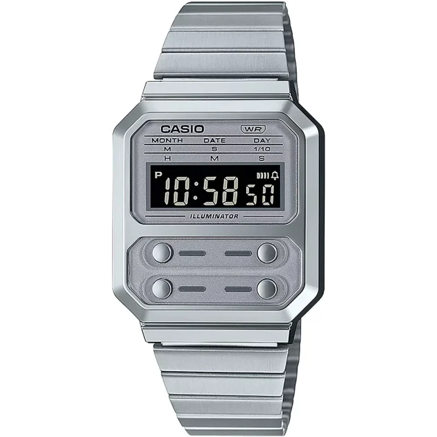 CASIO Vintage Stainless Steel Bracelet A-100WE-7BEF