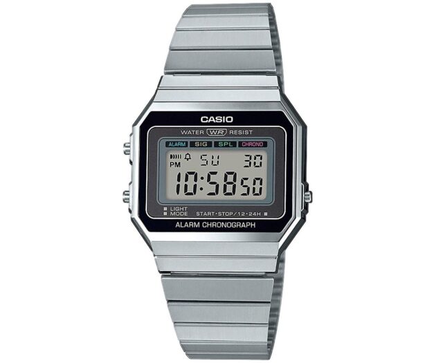 CASIO  Collection Silver Stainless Steel Bracelet A-700WE-1AEF