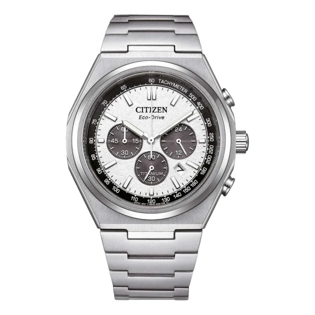 CITIZEN Eco-Drive Chronograph Silver Titanium Bracelet CA4610-85A