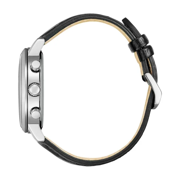 CITIZEN Eco-Drive Black Leather Strap CA7069-24X - Image 3