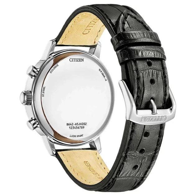 CITIZEN Eco-Drive Black Leather Strap CA7069-24X - Image 2