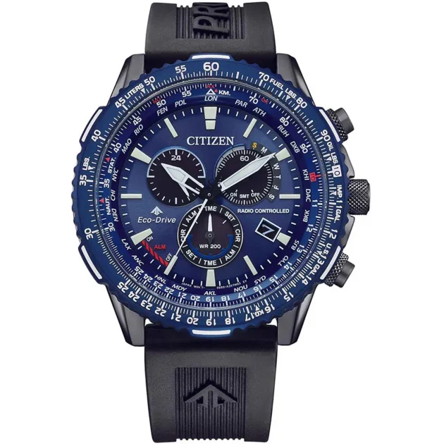 CITIZEN Eco Drive Radio Controlled Black Rubber Strap CB5006-02L