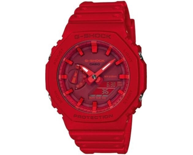 CASIO  G-Shock Chronograph Red Rubber Strap  GA-2100-4AER