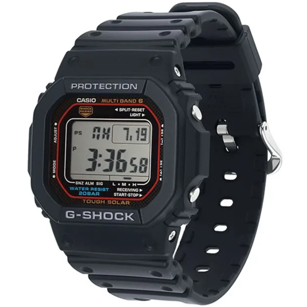 CASIO G-Shock Tough Solar Radio Black Rubber Strap GW-M5610U-1ER - Image 2