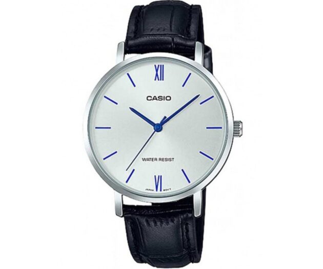 CASIO  Enticer Black Leather Strap  LTP-VT01L-7B1UDF
