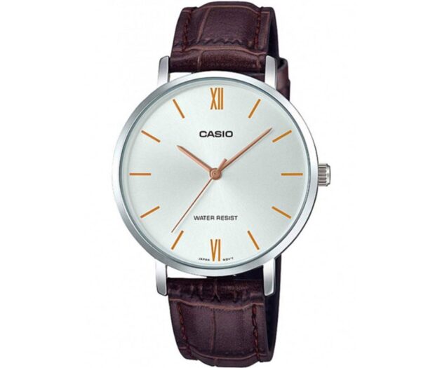 CASIO  Analog Brown Leather Strap  LTP-VT01L-7B2UDF