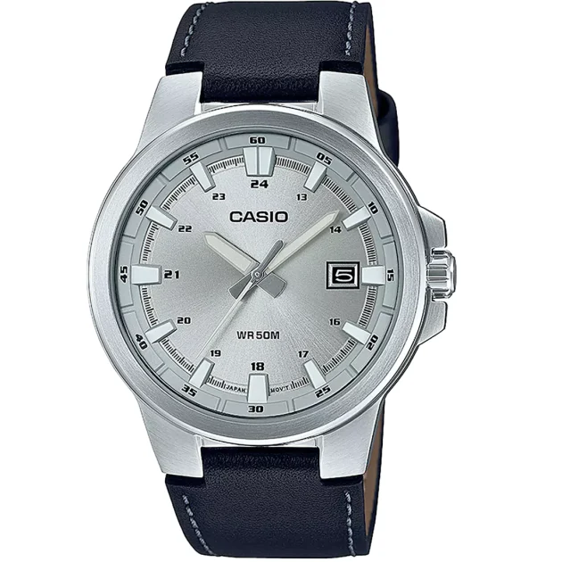 CASIO Collection Black Leather Strap MTP-E173L-7AVEF