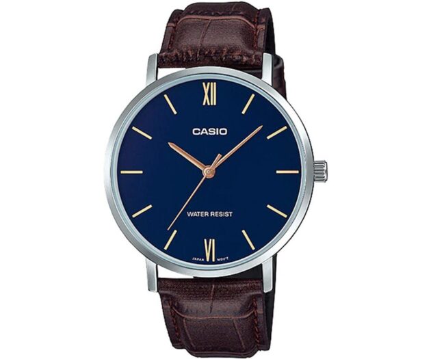 CASIO  Enticer Brown Leather Strap  LTP-VT01L-2BUDF