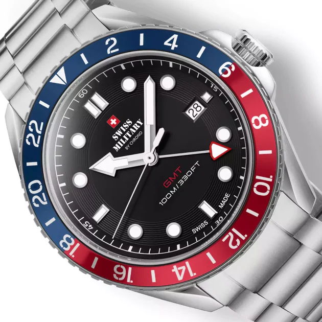 SWISS MILITARY GMT Watch Stainless Steel Bracelet SM34095.01 - Image 3