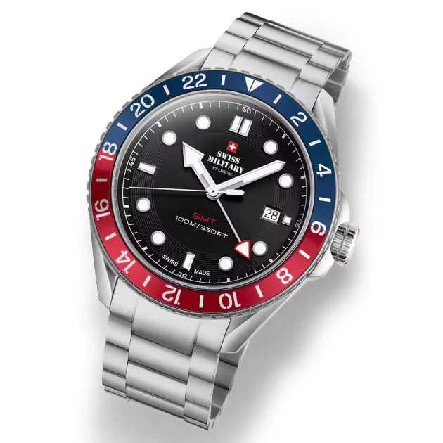 SWISS MILITARY GMT Watch Stainless Steel Bracelet SM34095.01 - Image 2
