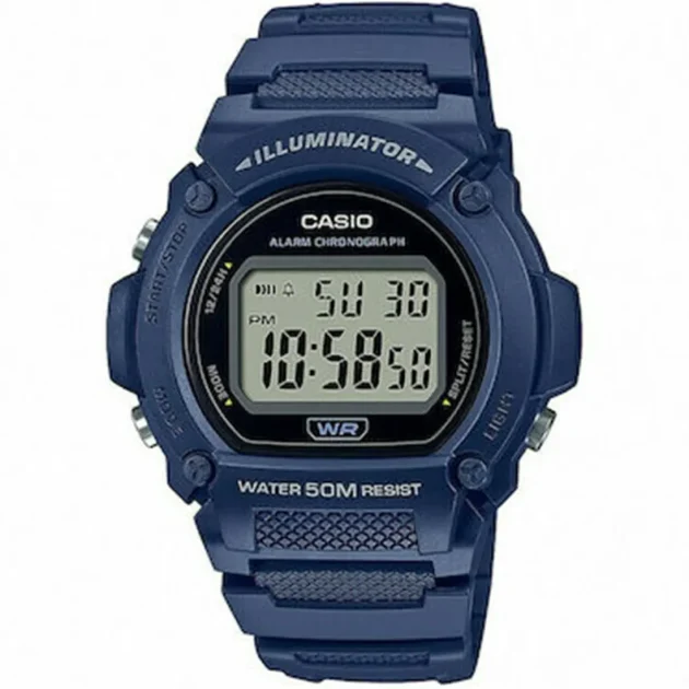 CASIO Collection Blue Rubber Strap W-219H-2AVEF