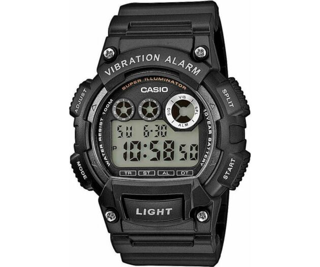 CASIO  Youth Series Black Rubber Strap  W-735H-1AVDF