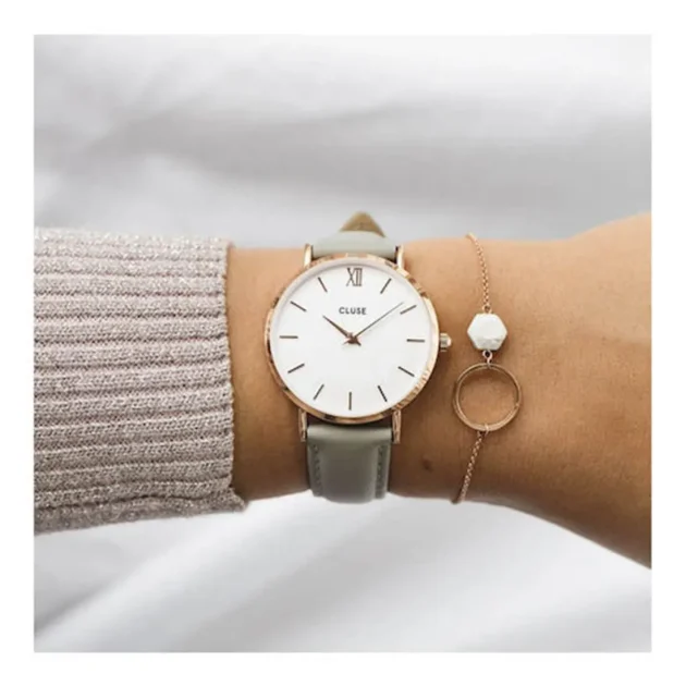 CLUSE  Minuit Grey Leather Strap  CW0101203010 - Image 2