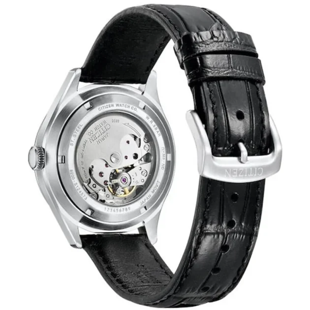 CITIZEN Gents C7 Series Auto Black Leather Strap NH8390-20LE - Image 3