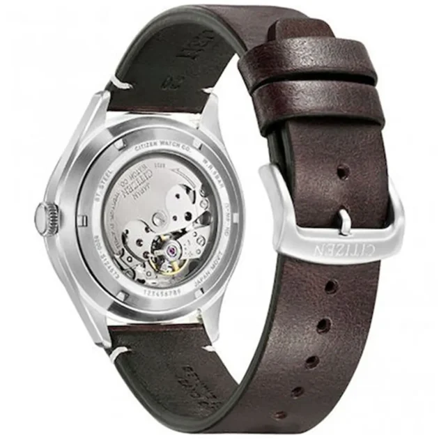 CITIZEN Gents C7 Series Auto Brown Leather Strap NH8390-03XE - Image 3