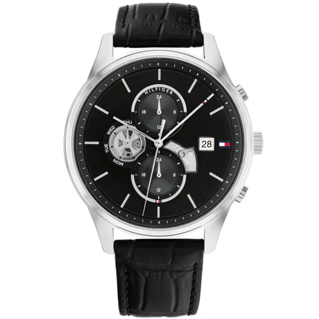 TOMMY HILFIGER Weston Black Leather Strap 1710502