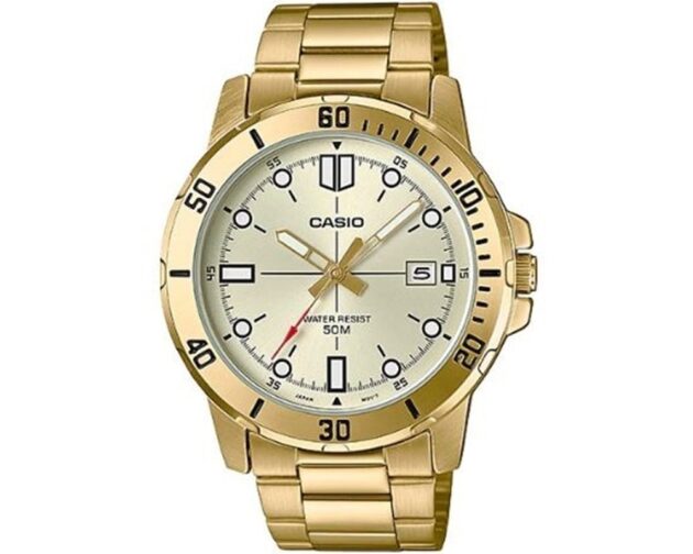 CASIO Standard Collection Gold Stainless Steel Bracelet MTP-VD01G-9EVUDF