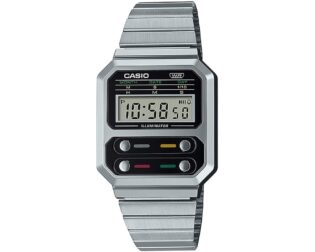 CASIO Vintage Collection Stainless Steel Bracelet A-100WE-1AEF