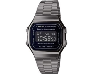 CASIO Vintage Collection Grey Stainless Steel Bracelet A-168WEGG-1BEF