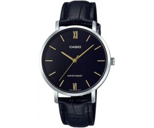 CASIO Standard Collection Black Leather Strap  LTP-VT01L-1BUDF