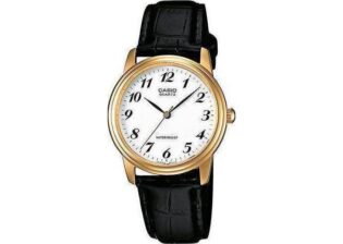 CASIO Standard Collection Black Leather Strap MTP-1236PGL-7BEF