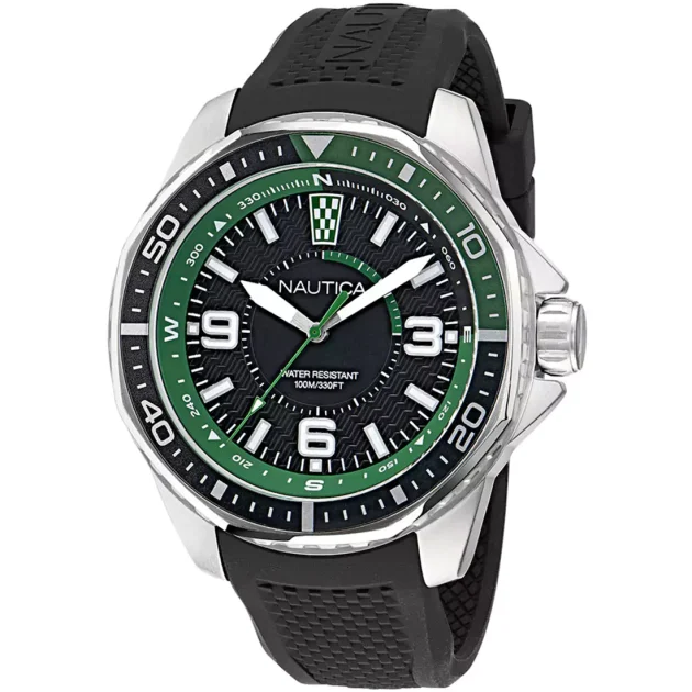 NAUTICA Koh May Bay Black Rubber Strap NAPKMF305