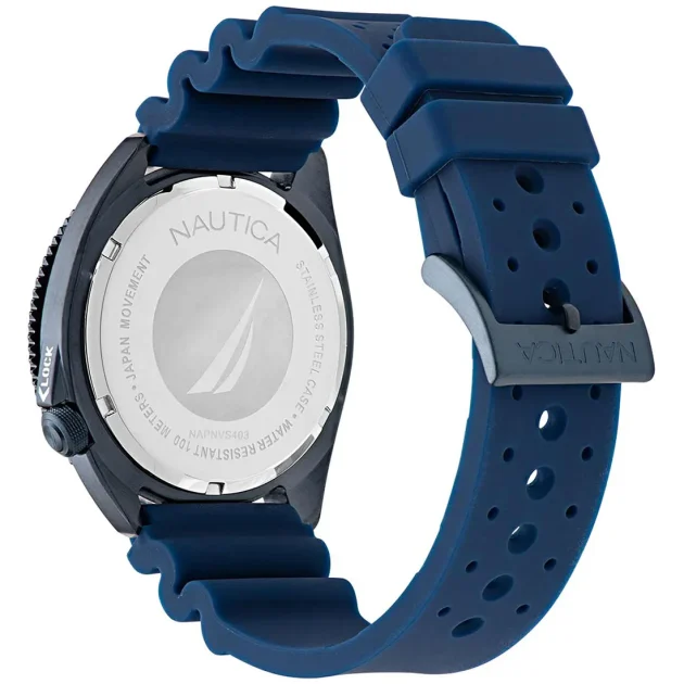 NAUTICA Vintage Solar Blue Rubber Strap NAPNVS403 - Image 3
